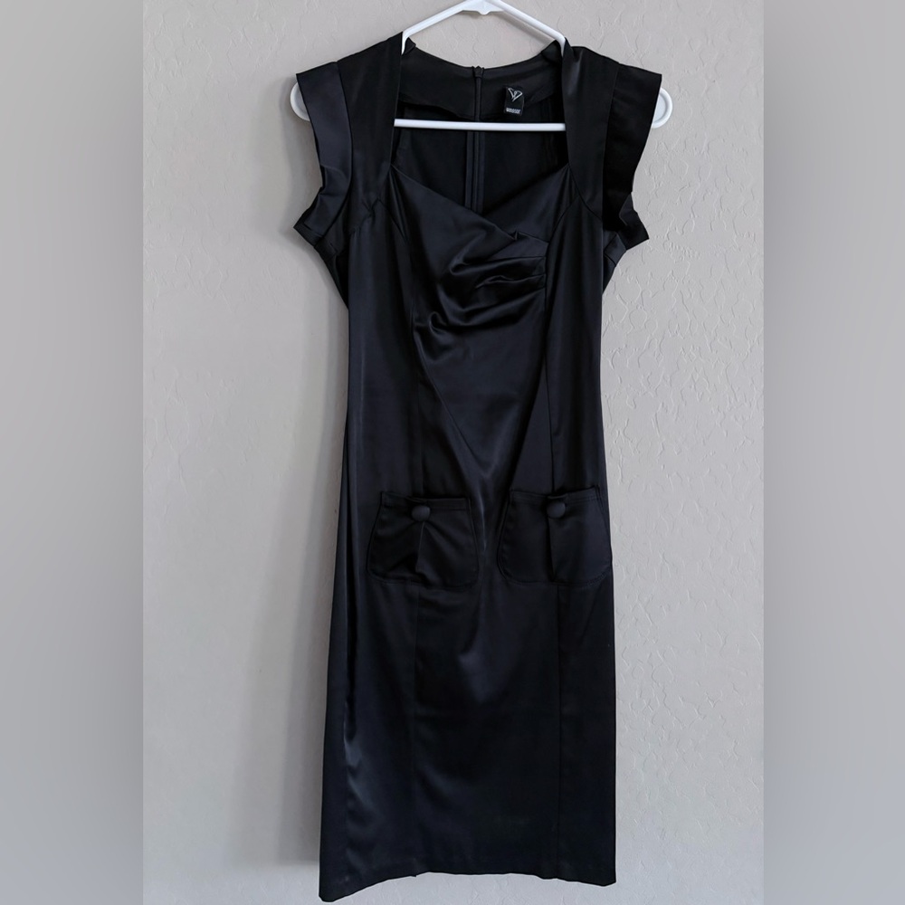 Windsor Elegant Black Satin Dress